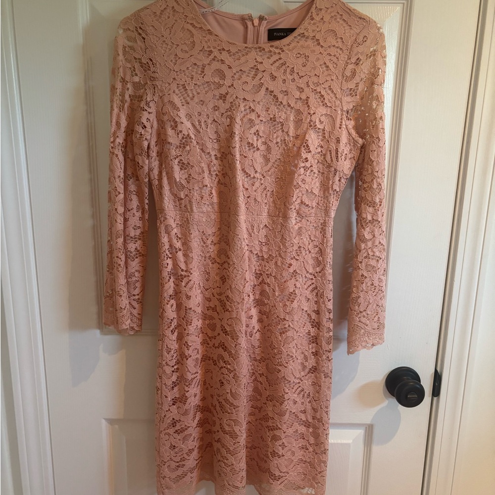 Ivanka Trump Pink Long Sleeve Sheath Dress